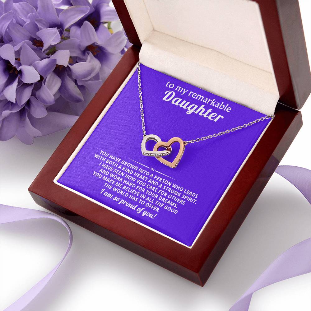 Daughter Interlocking Hearts Necklace Gift