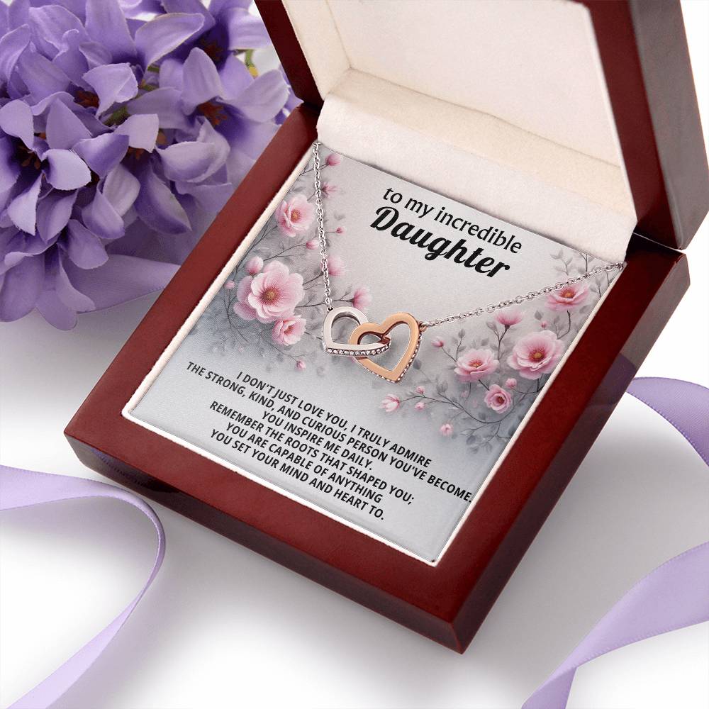 Daughter Interlocking Hearts Necklace Gift