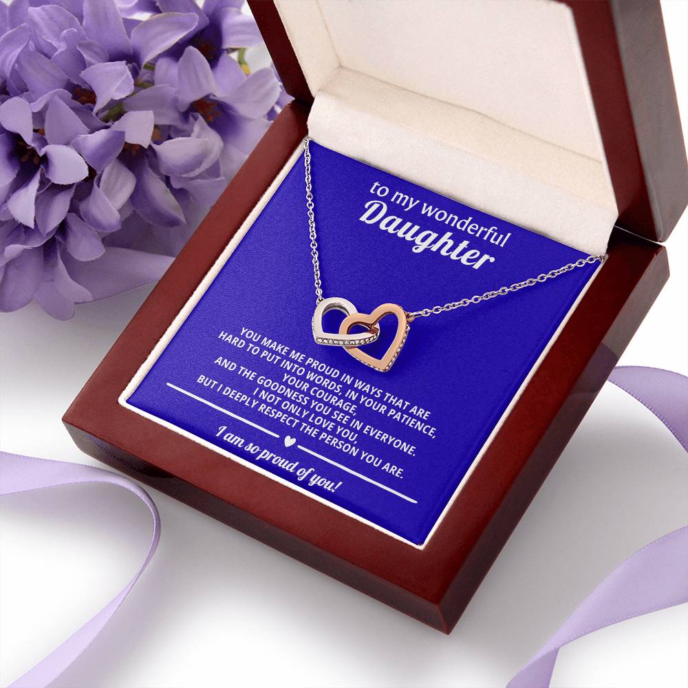 Daughter Interlocking Hearts Necklace Gift