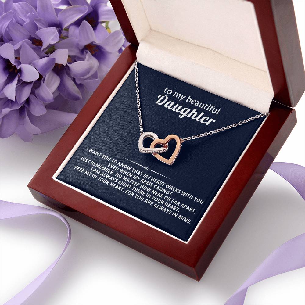 Daughter Interlocking Hearts Necklace Gift