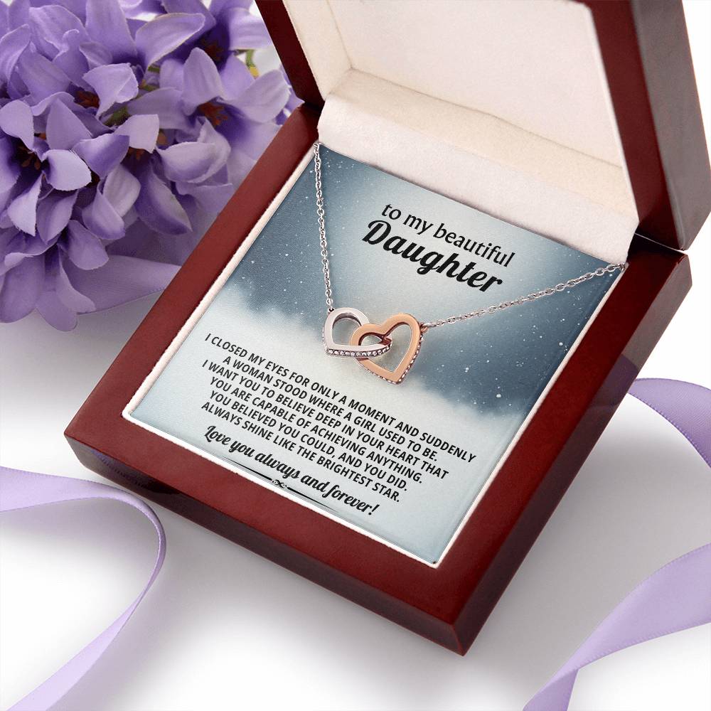 Daughter Interlocking Hearts Necklace Gift