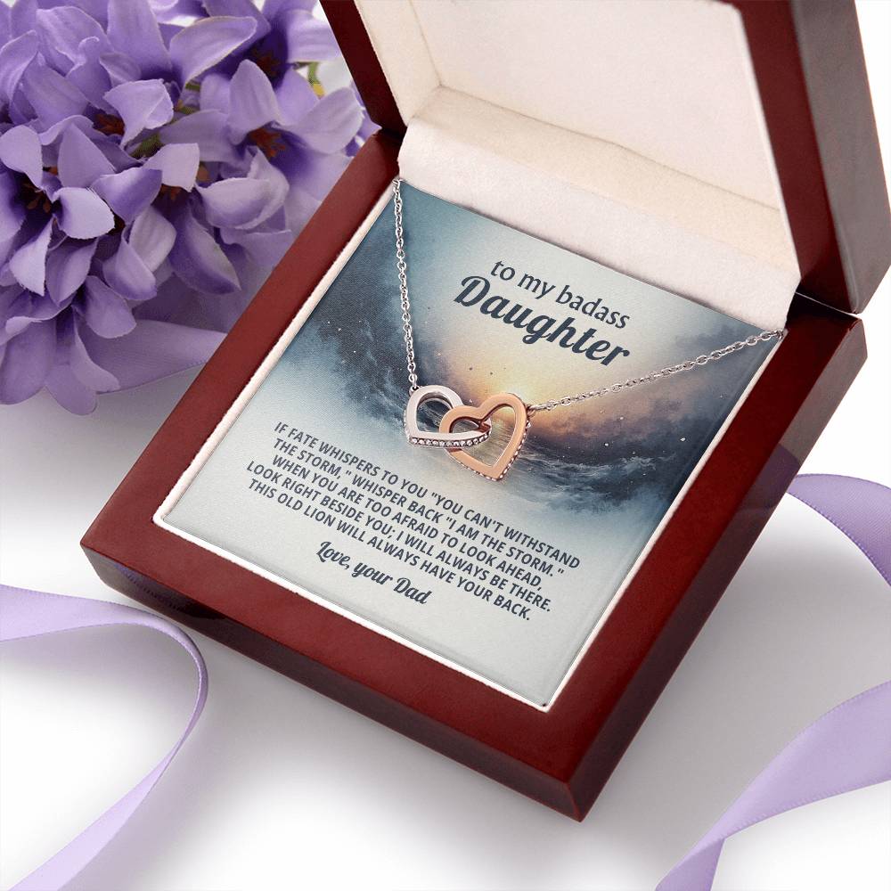 Daughter Encouragement Necklace -Rise above the storm
