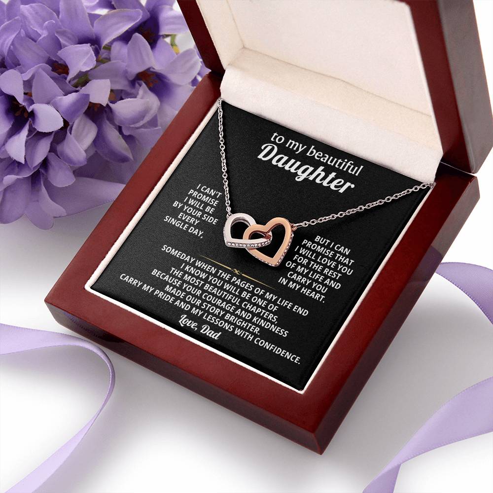 Daughter Interlocking Hearts Necklace Gift from Dad