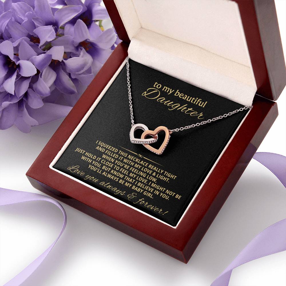 Daughter Interlocking Hearts Necklace Gift