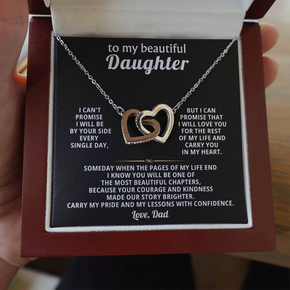 Daughter Interlocking Hearts Necklace Gift from Dad