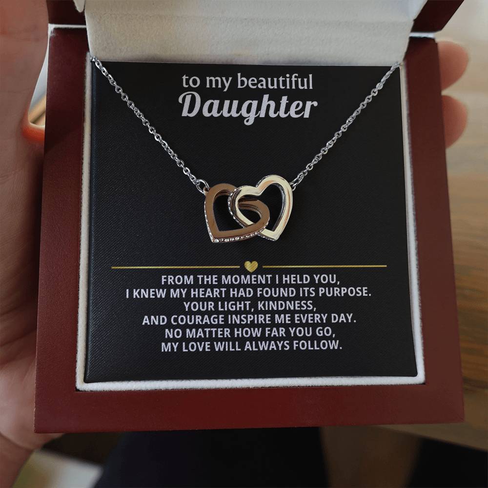 Daughter Interlocking Hearts Necklace Gift