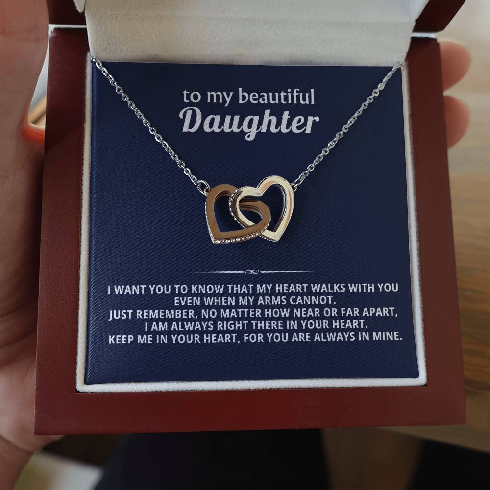 Daughter Interlocking Hearts Necklace Gift