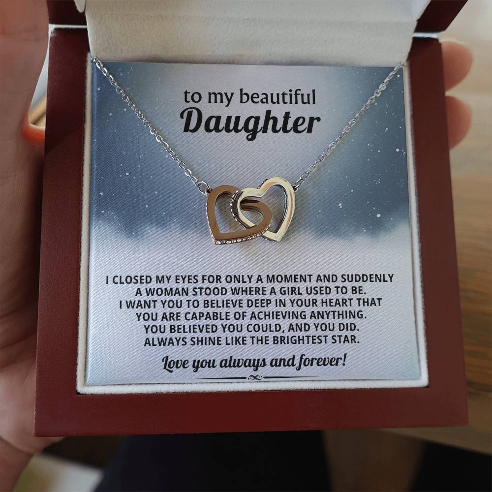 Daughter Interlocking Hearts Necklace Gift
