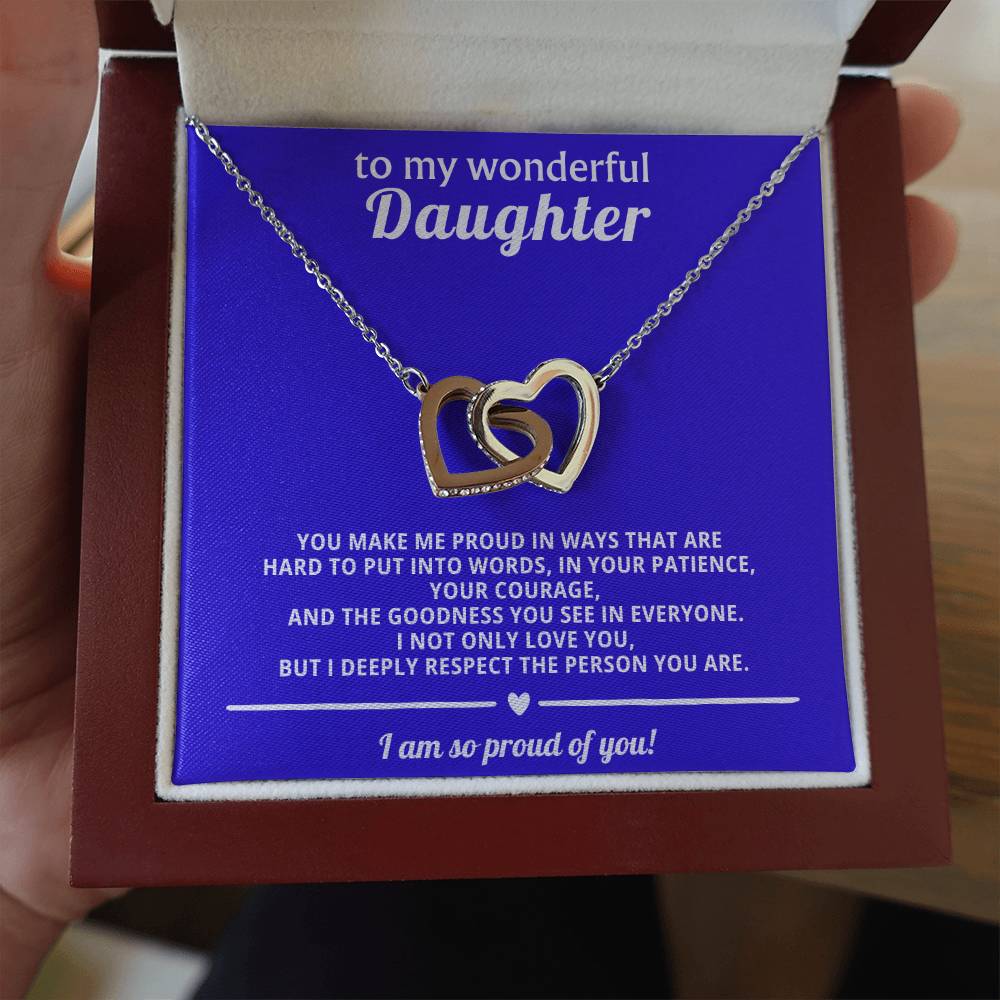 Daughter Interlocking Hearts Necklace Gift