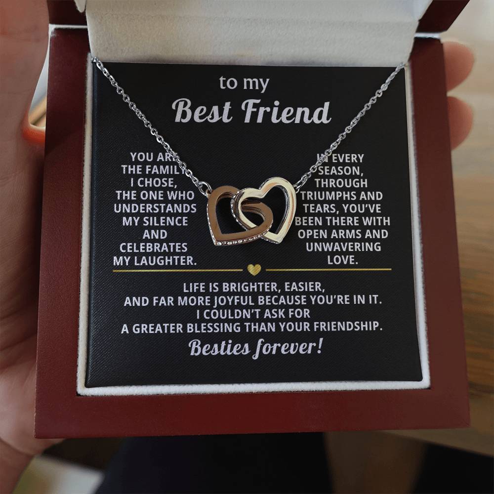Best friend interlocking hearts necklace from bff