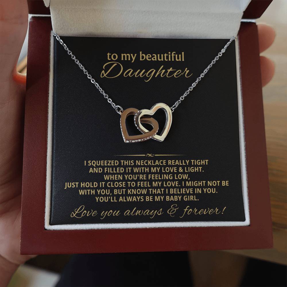Daughter Interlocking Hearts Necklace Gift