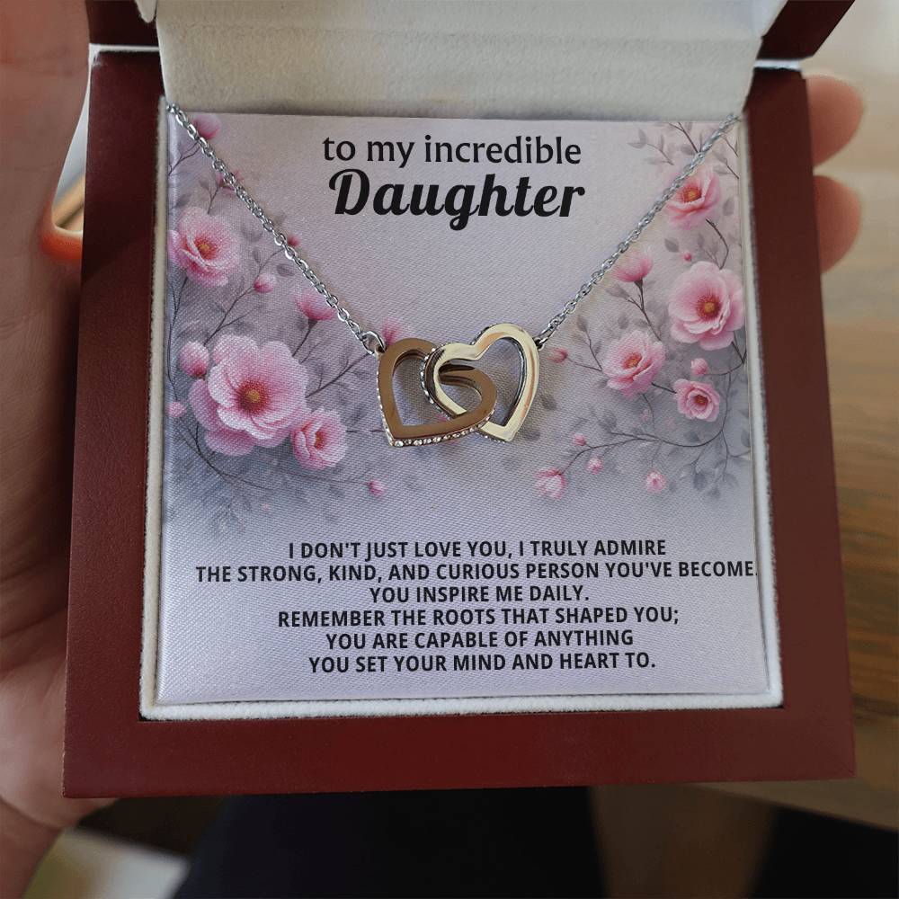 Daughter Interlocking Hearts Necklace Gift