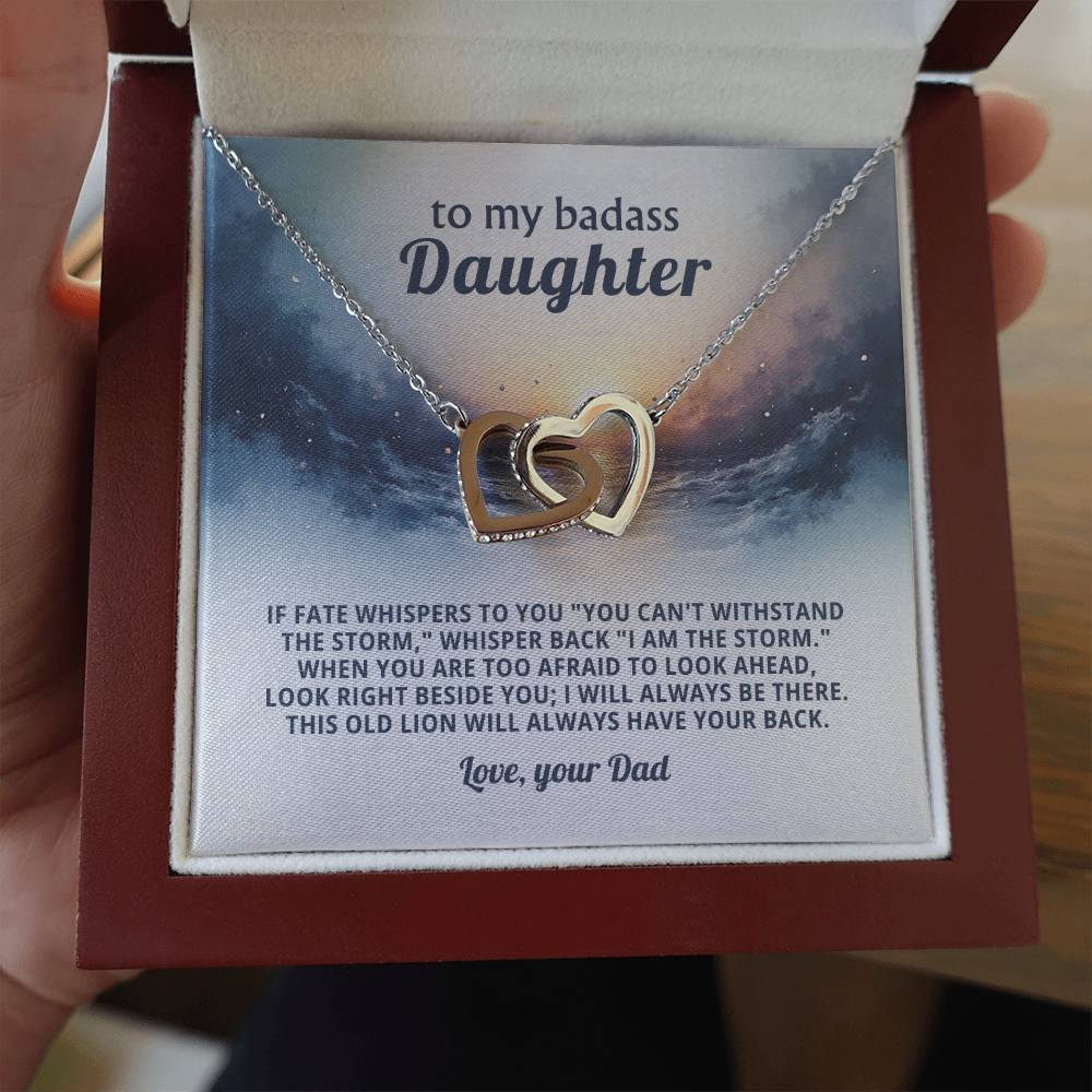 Daughter Encouragement Necklace -Rise above the storm