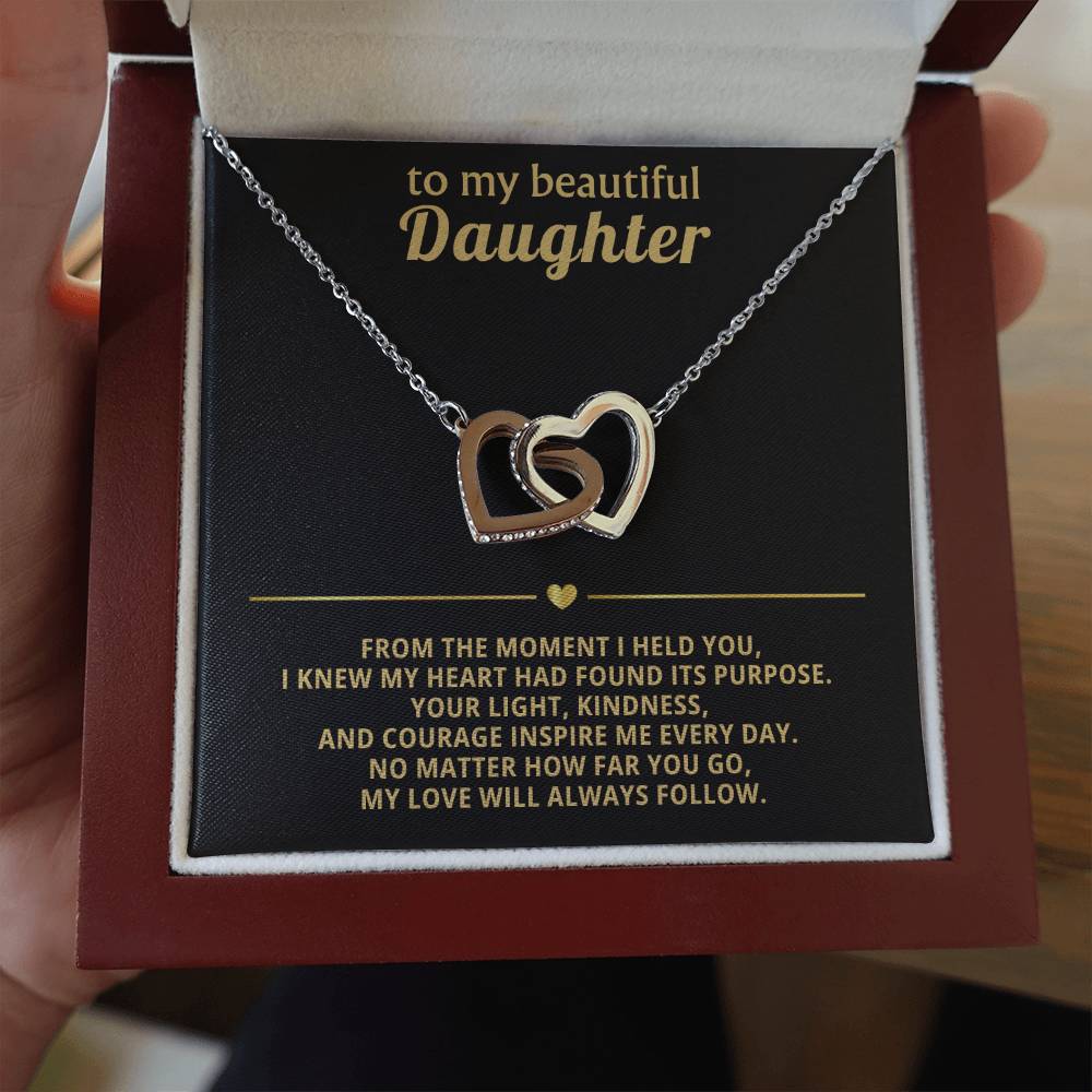 Daughter Interlocking Hearts Necklace Gift