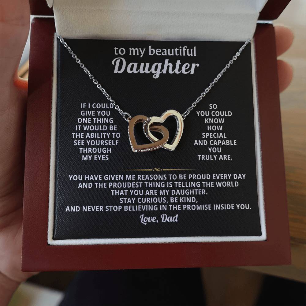 Daughter Interlocking Hearts Necklace Gift