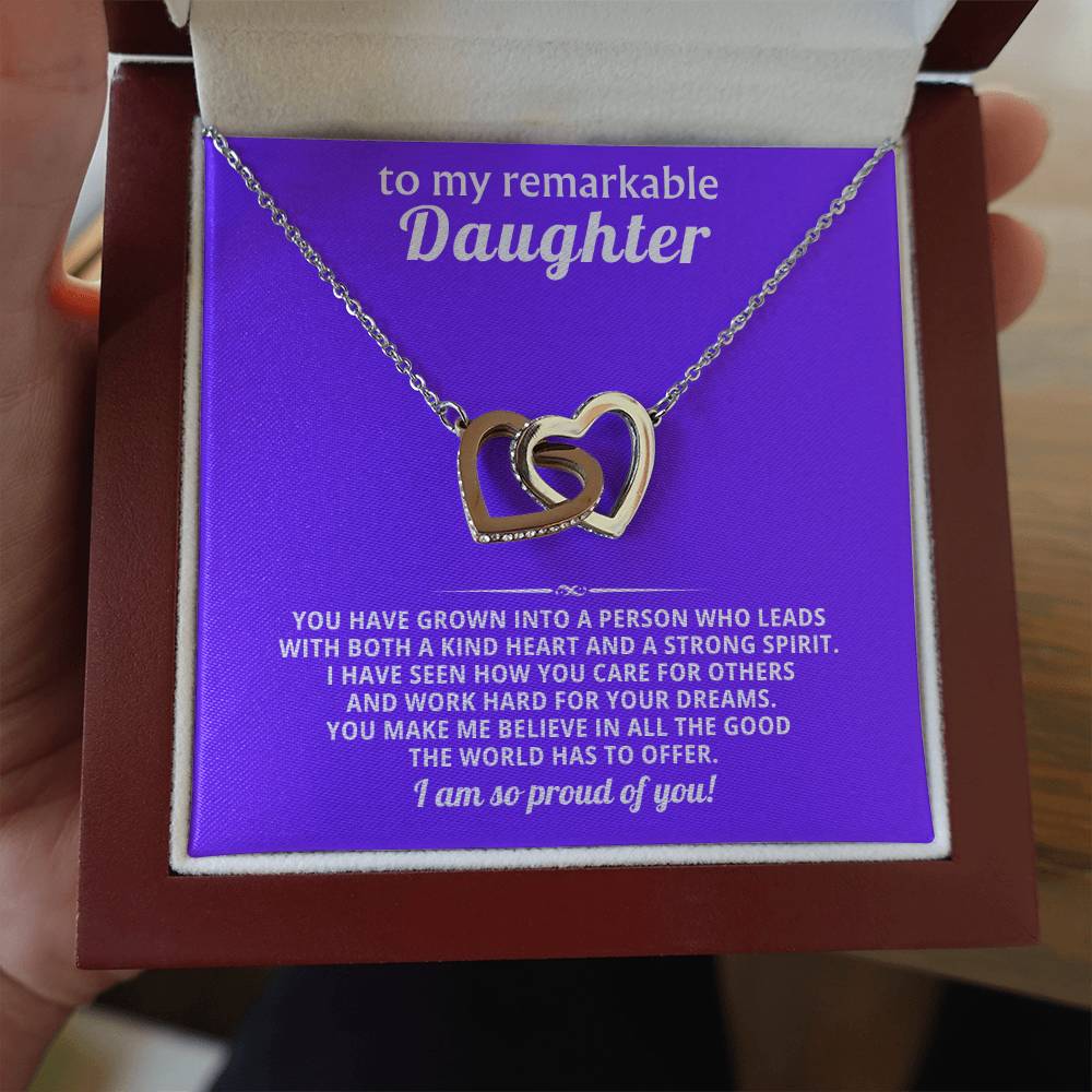 Daughter Interlocking Hearts Necklace Gift