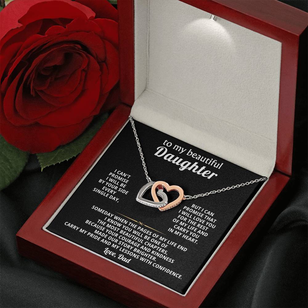 Daughter Interlocking Hearts Necklace Gift from Dad