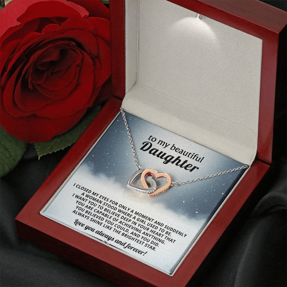Daughter Interlocking Hearts Necklace Gift