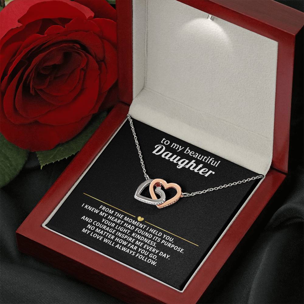 Daughter Interlocking Hearts Necklace Gift