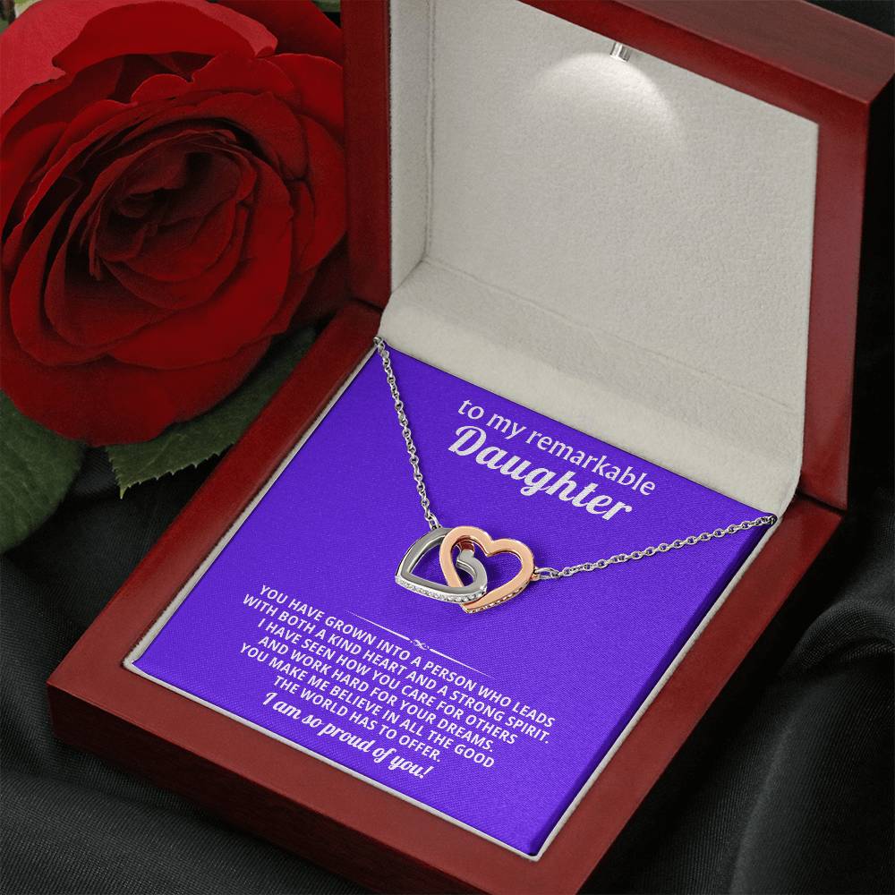 Daughter Interlocking Hearts Necklace Gift