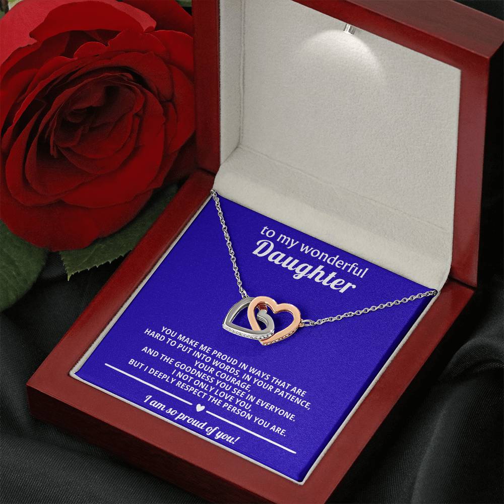 Daughter Interlocking Hearts Necklace Gift