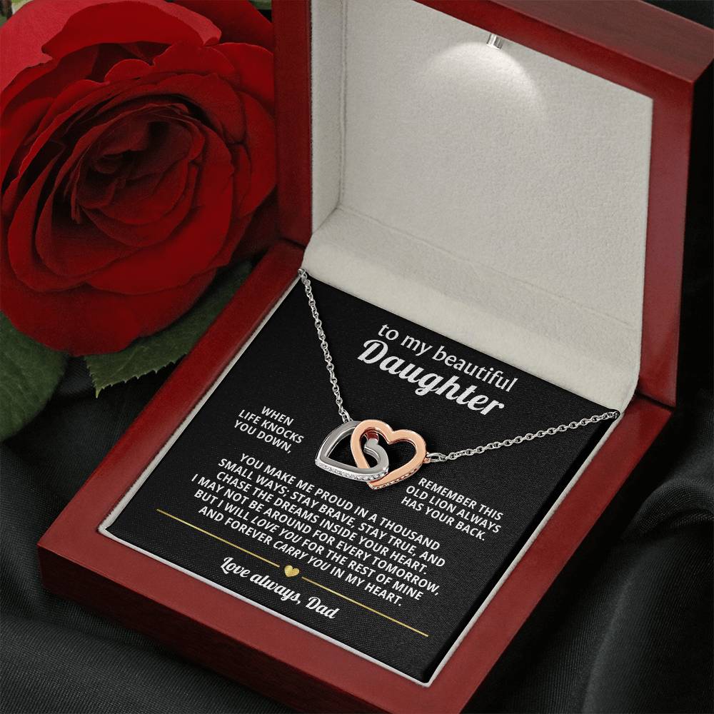 Daughter Interlocking Hearts Necklace Gift