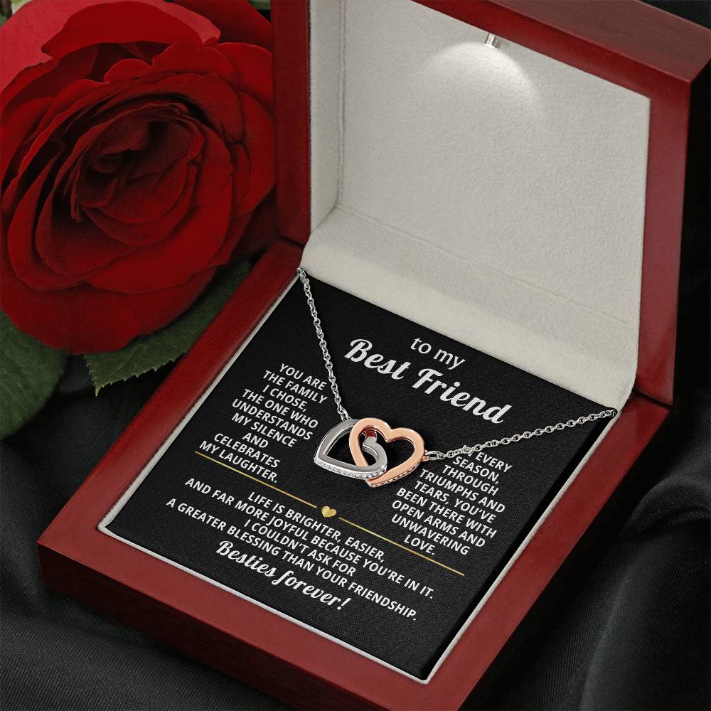 Best Friend Interlocking Hearts Necklace Gift from Bestie