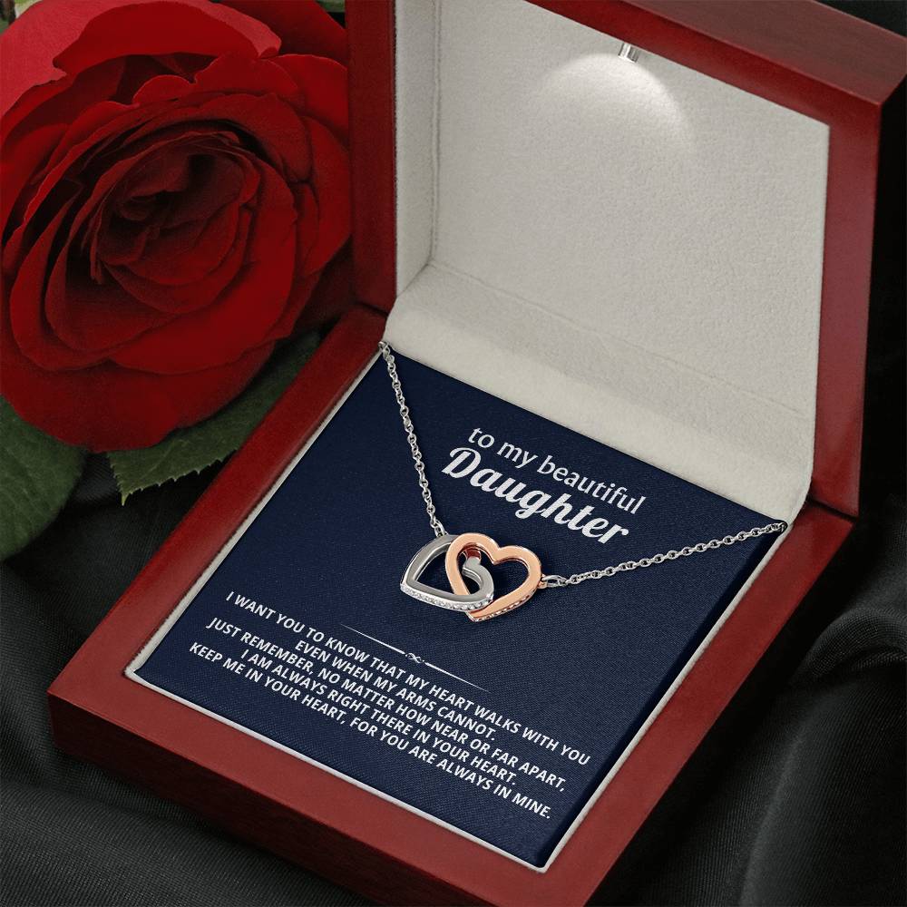 Daughter Interlocking Hearts Necklace Gift