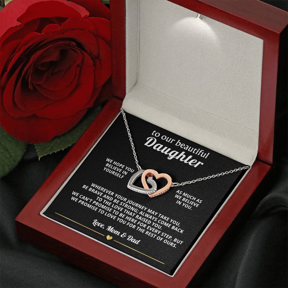 To Our Daughter Interlocking Hearts Necklace Gift from Parents