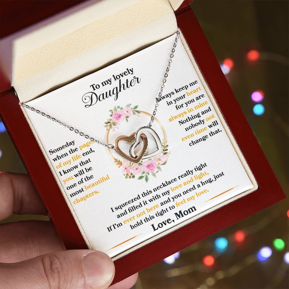 Daughter Pages Heart Necklace - Interlocking Design for Meaningful Gift-[Heartfelt Family Gift]
