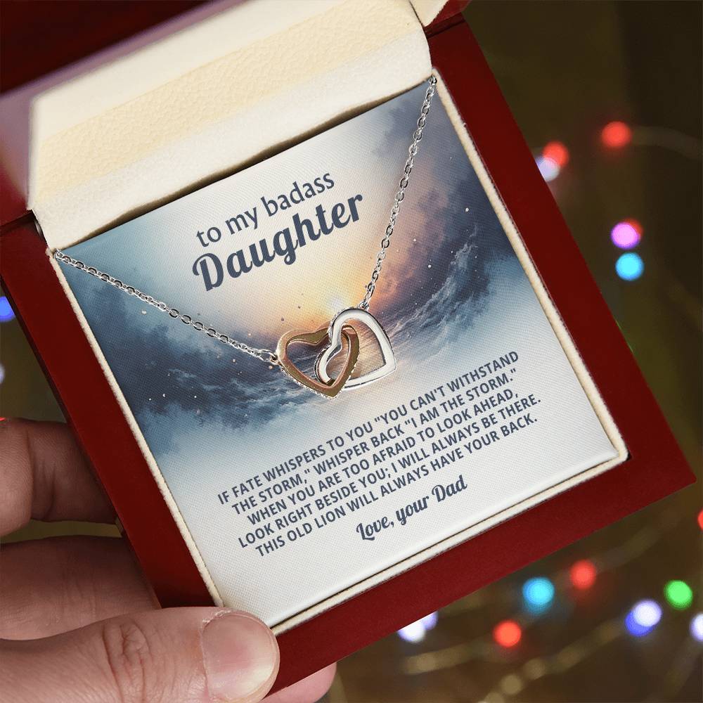 Daughter Encouragement Necklace -Rise above the storm