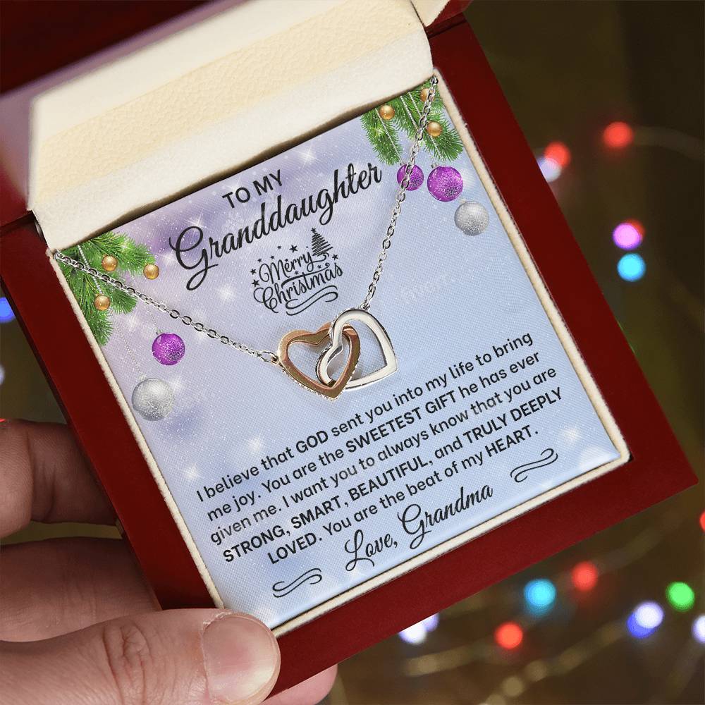 Granddaughter Interlocking Hearts Necklace-[Heartfelt Family Gift]