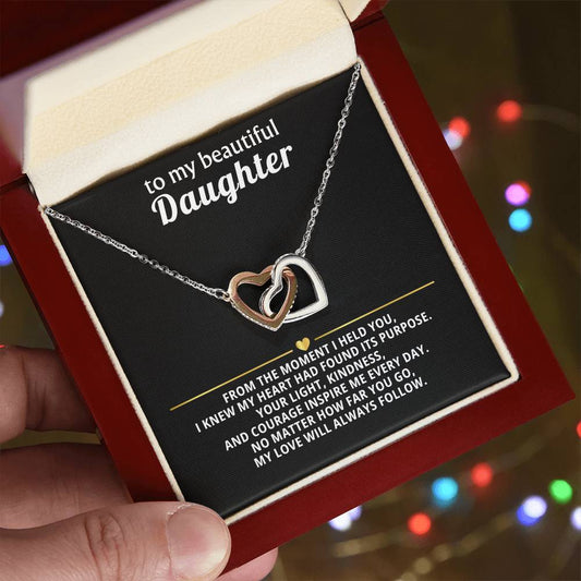 Daughter Interlocking Hearts Necklace Gift