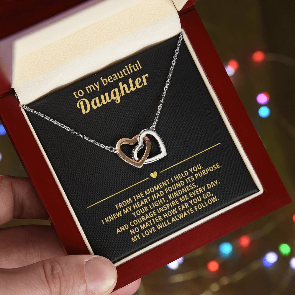 Daughter Interlocking Hearts Necklace Gift