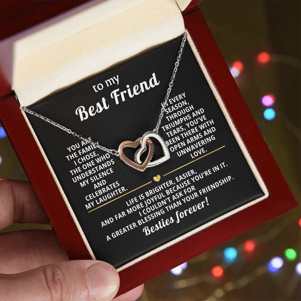 Best friend interlocking hearts necklace from bff