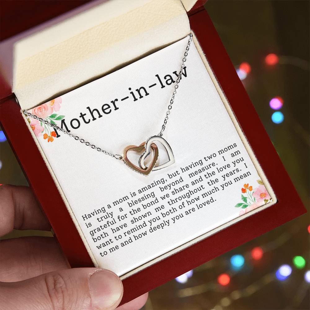 Mother in Law Interlocking Hearts Necklace-[Heartfelt Family Gift]