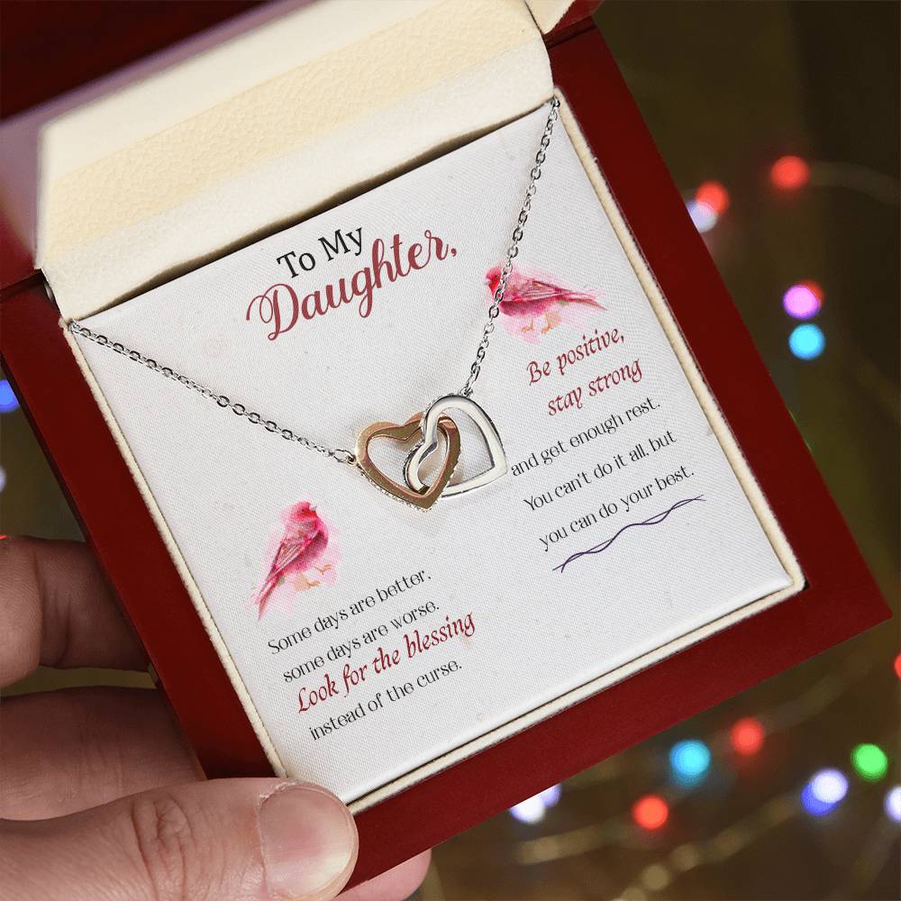 Daughter Some Days Are Better Interlocking Hearts Necklace-[Heartfelt Family Gift]