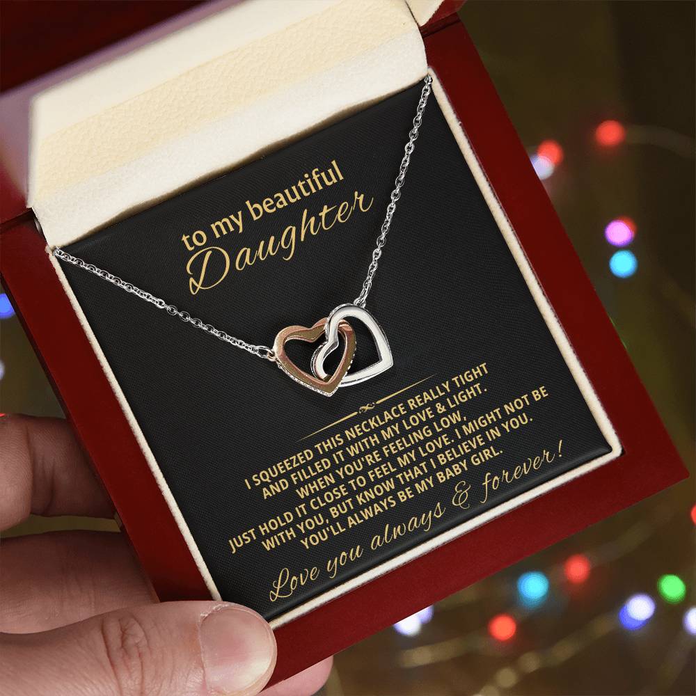 Daughter Interlocking Hearts Necklace Gift