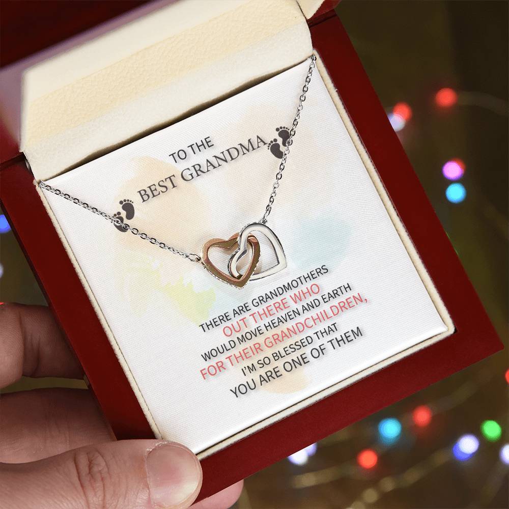 Best Grandma Interlocking Hearts Necklace-[Heartfelt Family Gift]