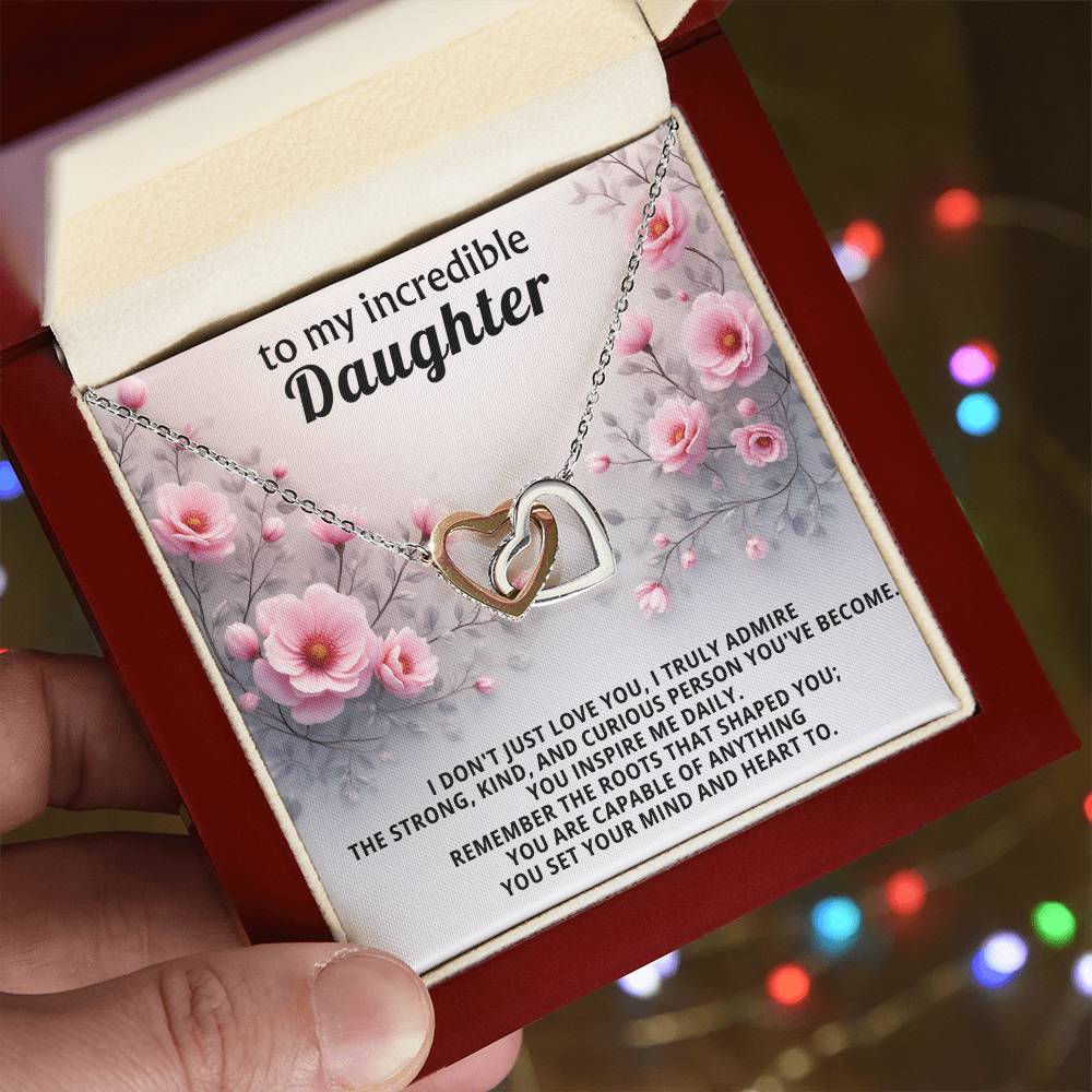 Daughter Interlocking Hearts Necklace Gift