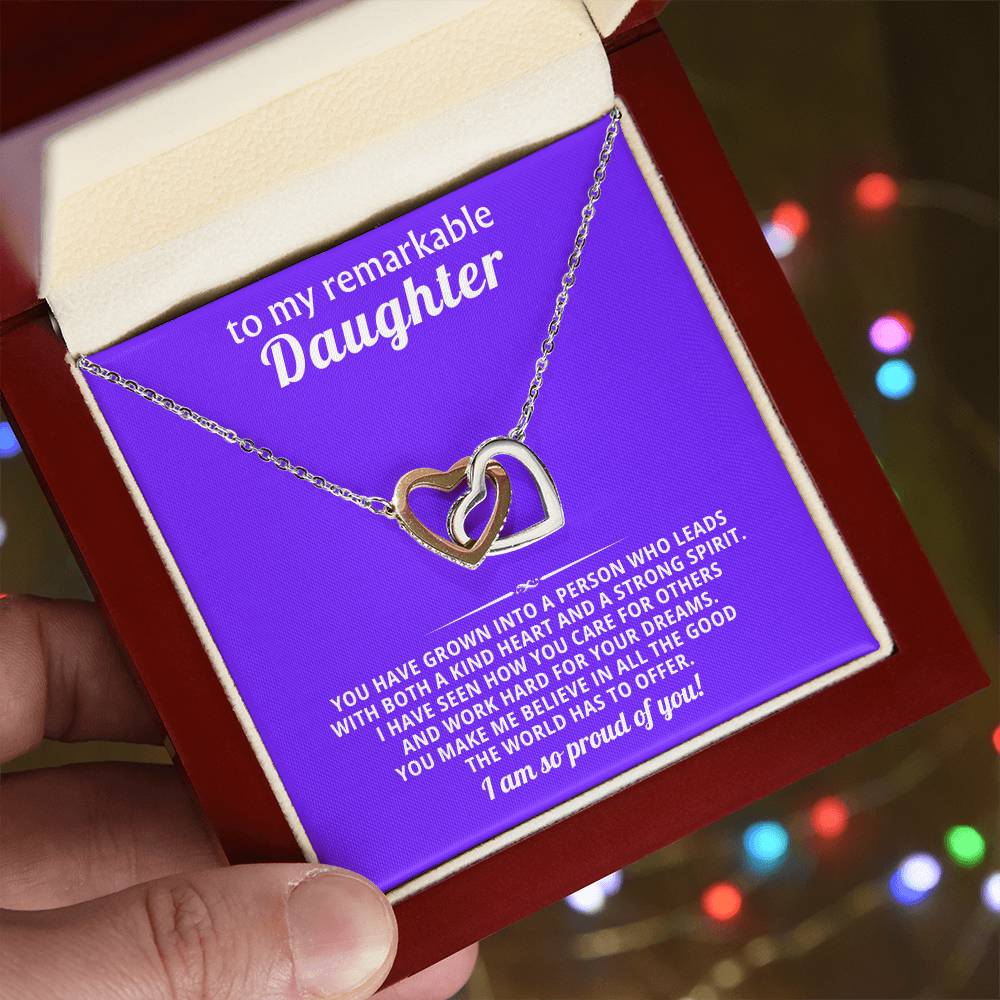 Daughter Interlocking Hearts Necklace Gift