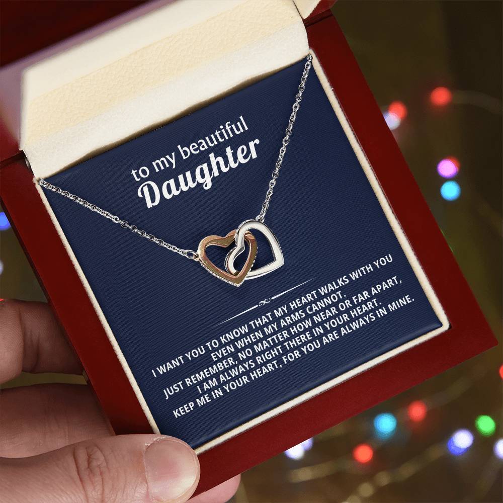 Daughter Interlocking Hearts Necklace Gift