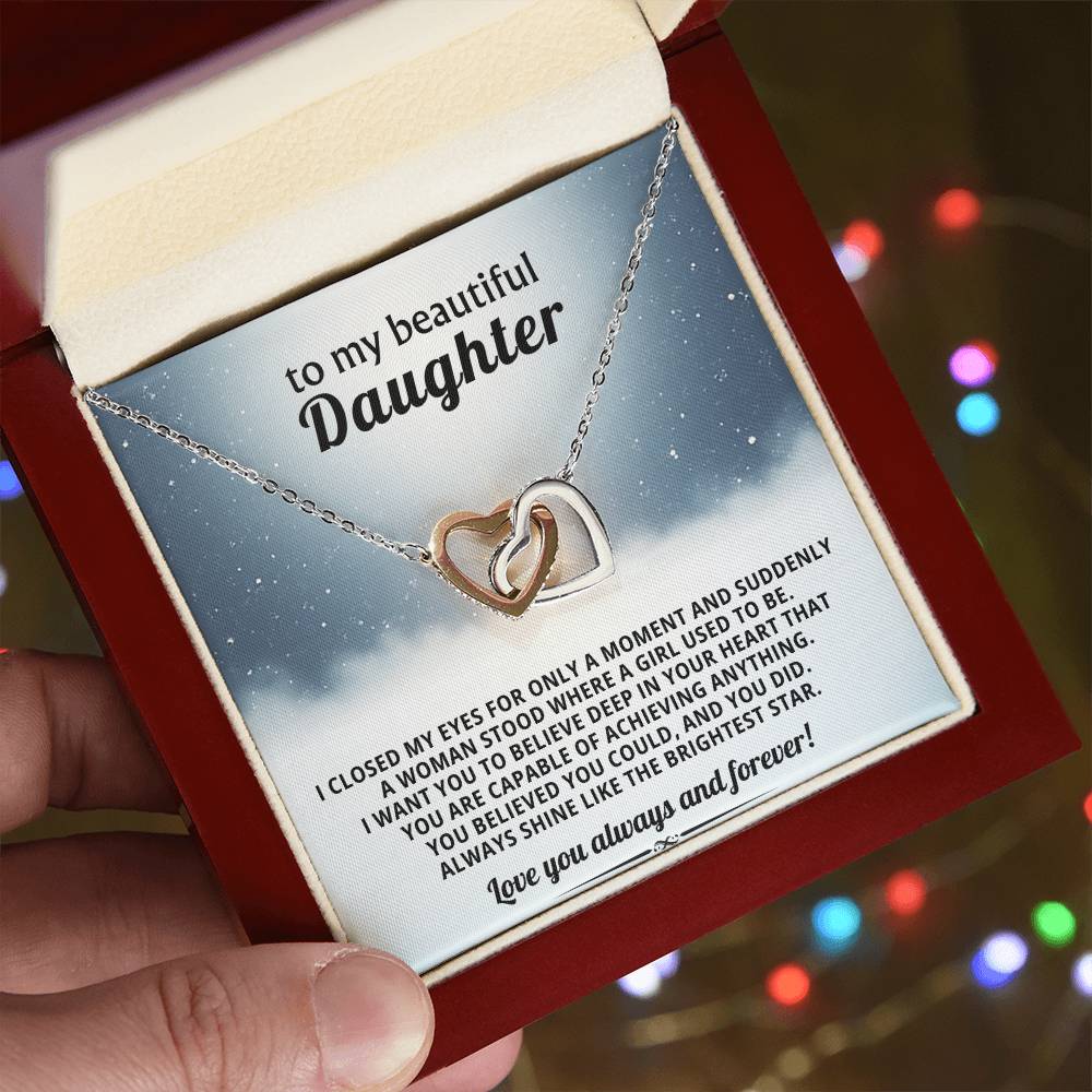 Daughter Interlocking Hearts Necklace Gift