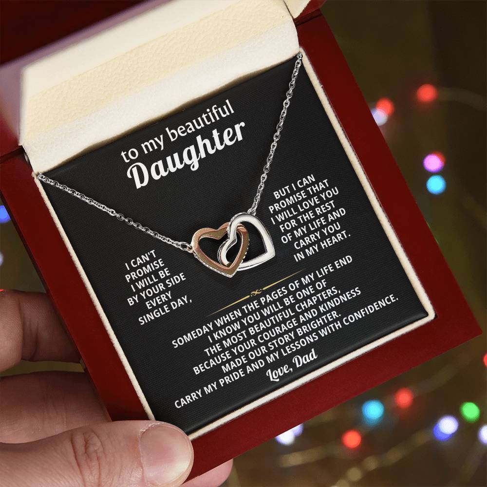 Daughter Interlocking Hearts Necklace Gift from Dad