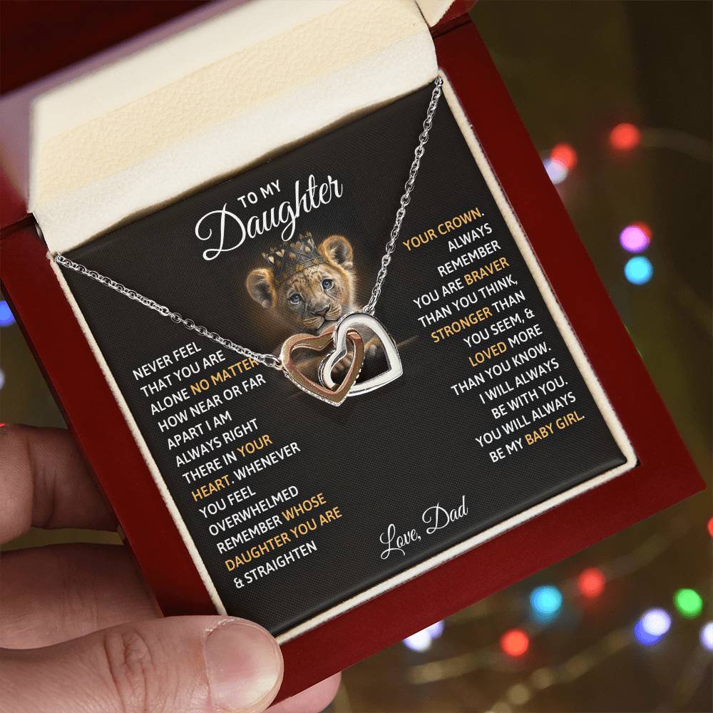 Daughter Interlocking Hearts Necklace-[Heartfelt Family Gift]