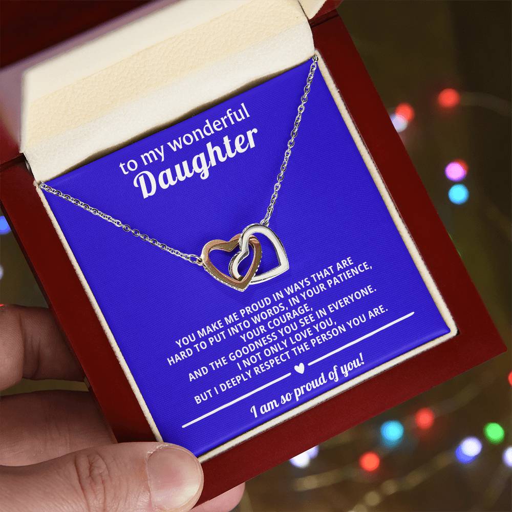 Daughter Interlocking Hearts Necklace Gift