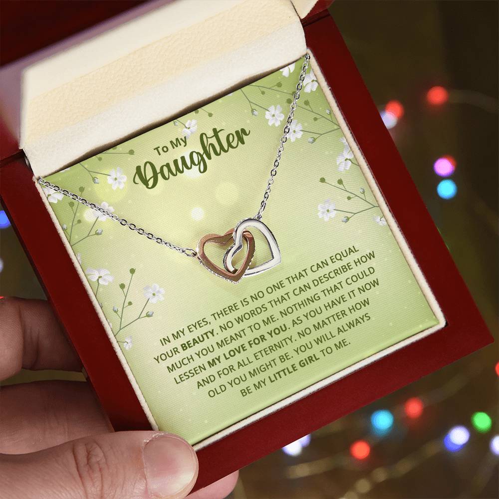 Daughter Interlocking Hearts Necklace-[Heartfelt Family Gift]