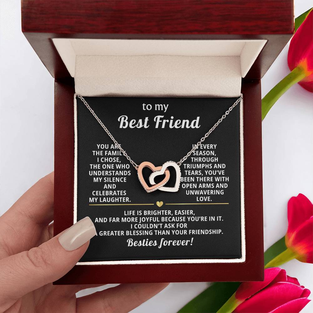 Best Friend Interlocking Hearts Necklace Gift from Bestie