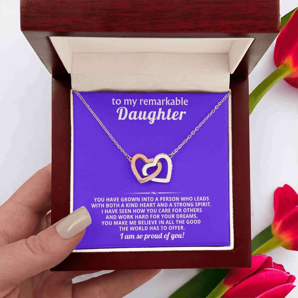 Daughter Interlocking Hearts Necklace Gift