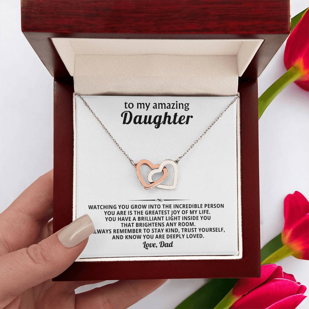 Daughter Interlocking Hearts Necklace Gift